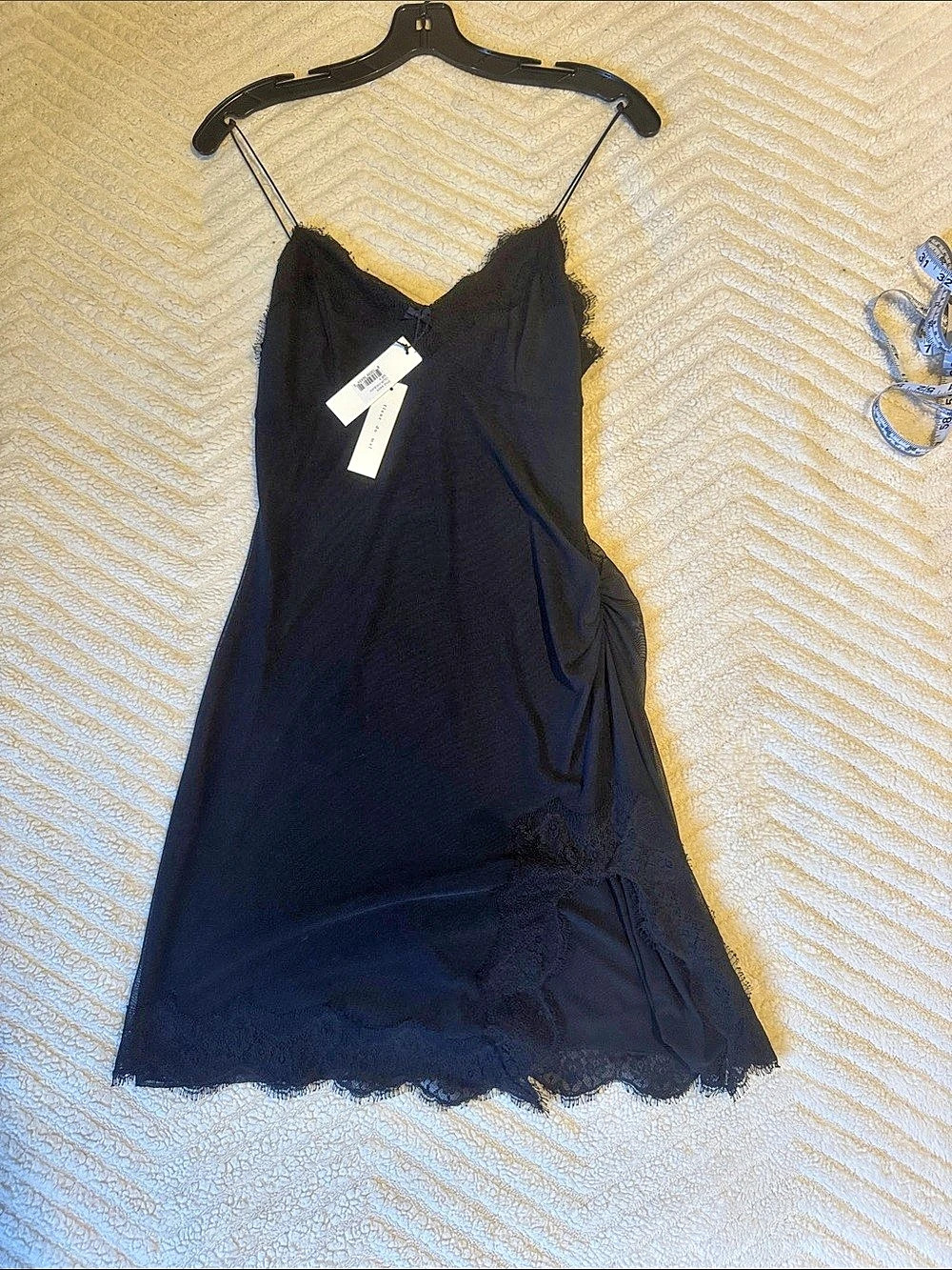 Fleur du Mal Black mesh and lace Lace Mini Dress Size Small NWT - Picture 5 of 14